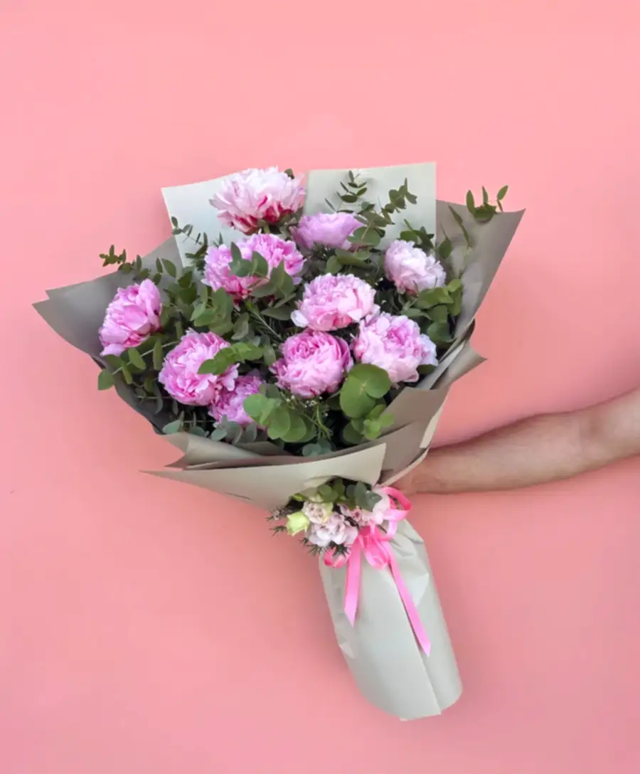 10’lu Pembe Şakayık Buketi