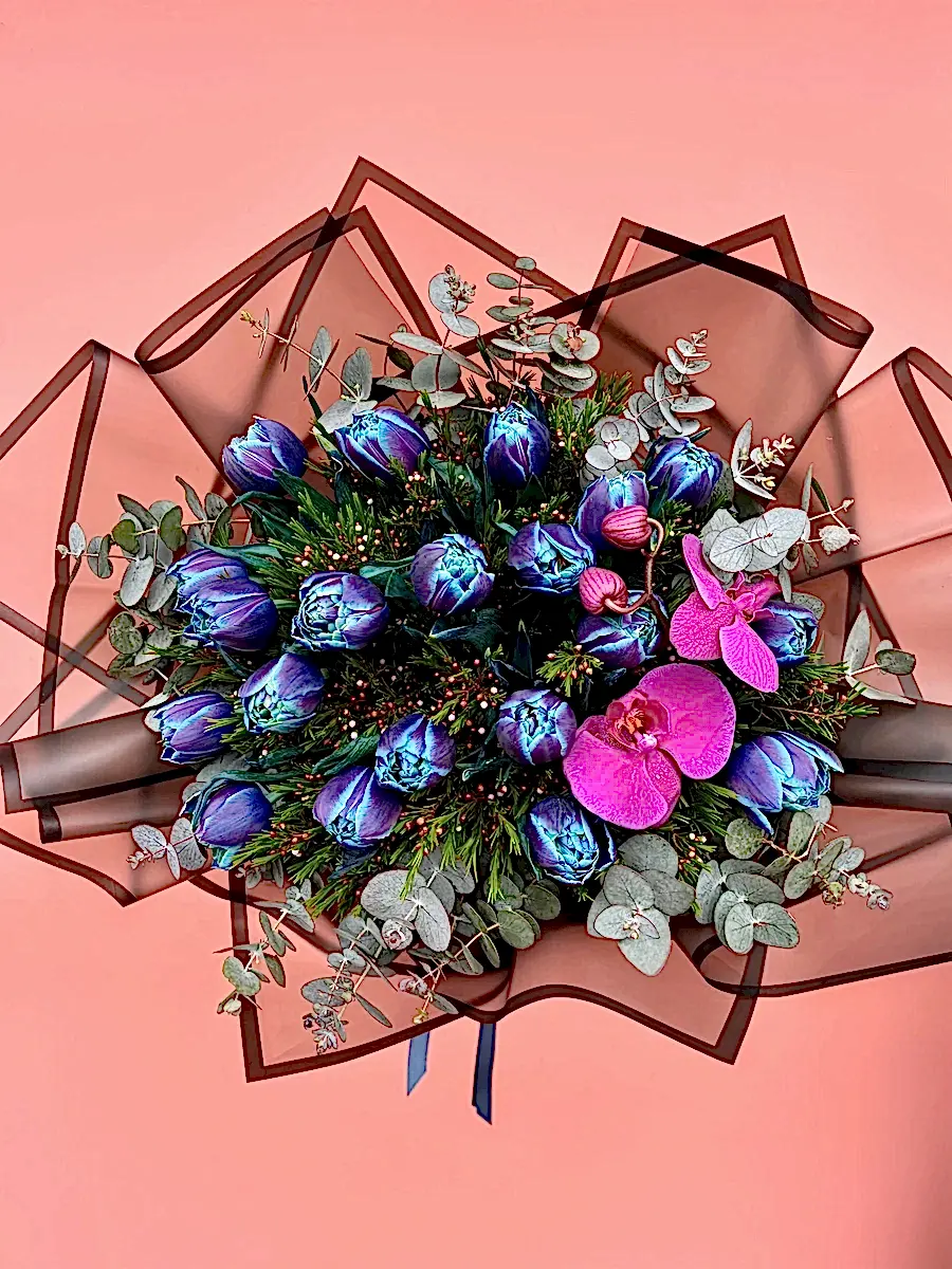 20’li Vip Blue Sky Lale Buketi