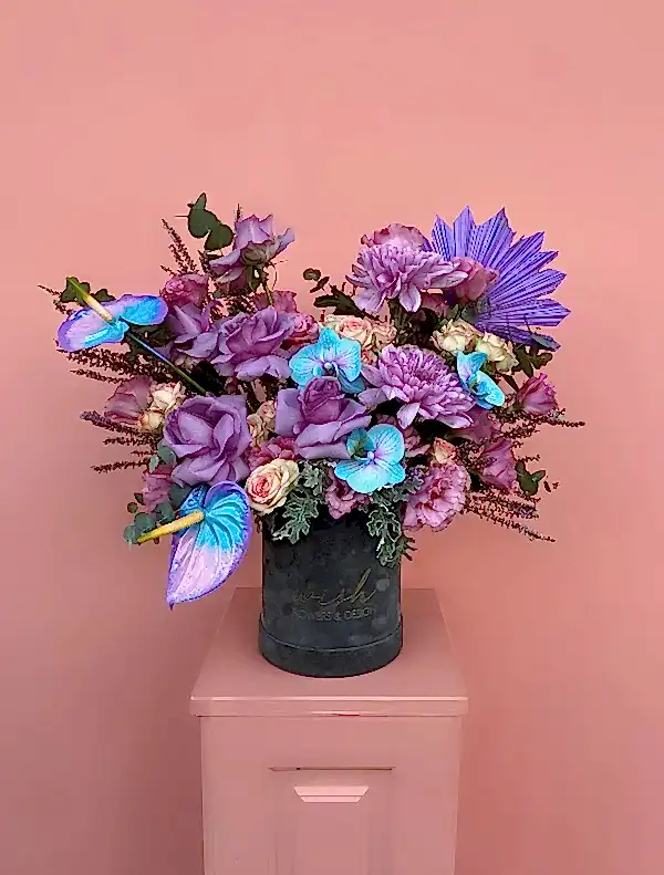 Azur Gri Kadife Kutuda Aranjman