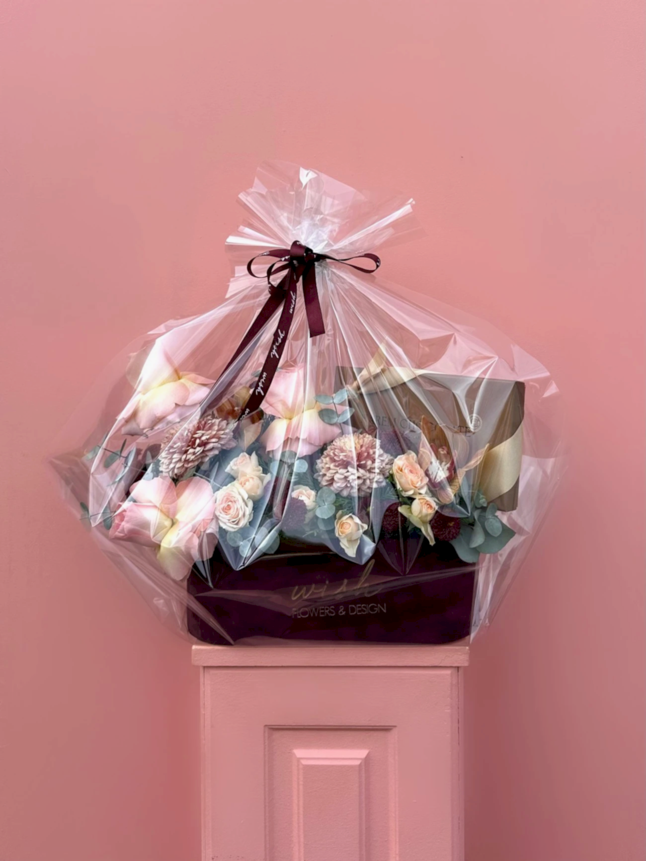 Bordo Kadife Kutuda Harem Çikolatalı Çiçek Bahçesi