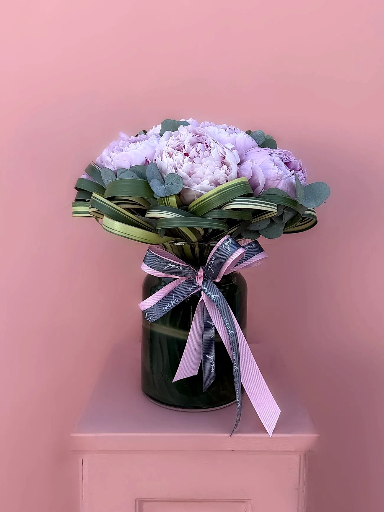 Cam Vazoda 10 Adet Pembe Şakayık