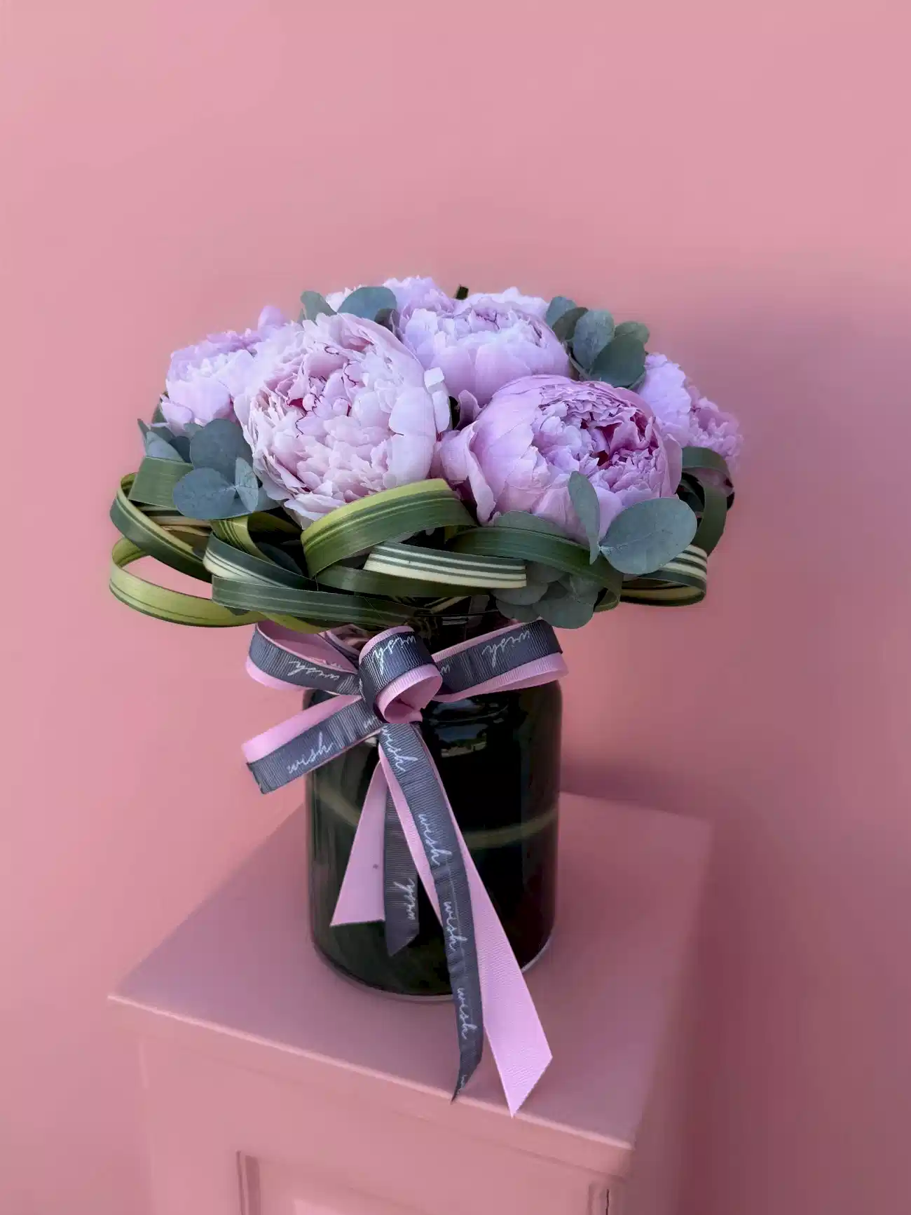 Cam Vazoda 10 Adet Pembe Şakayık