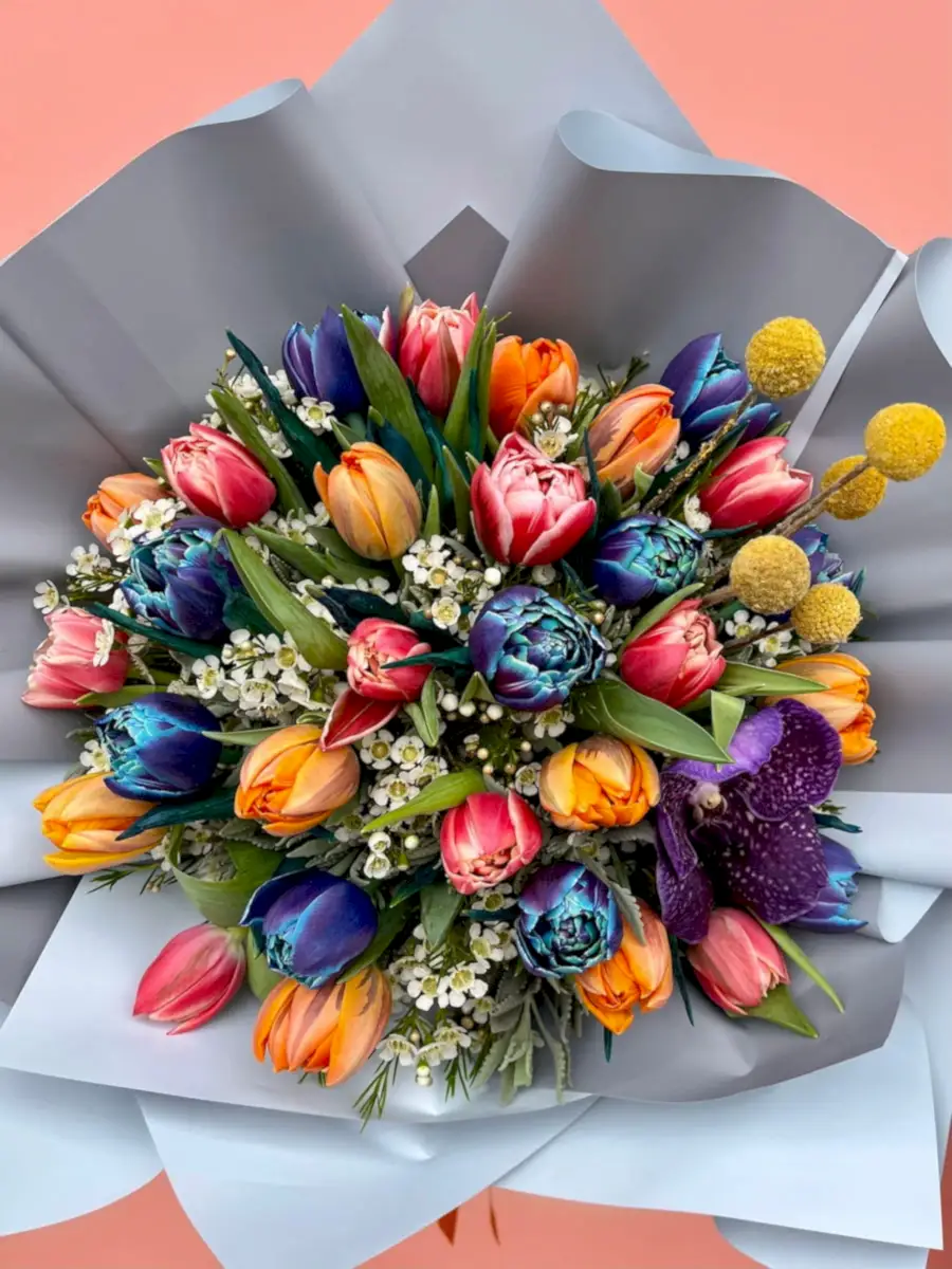 Karışık Lüks Lale Buketi