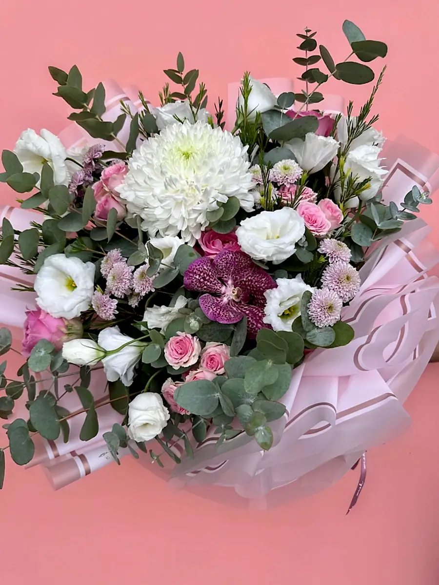 Pink & White Karışık Buket