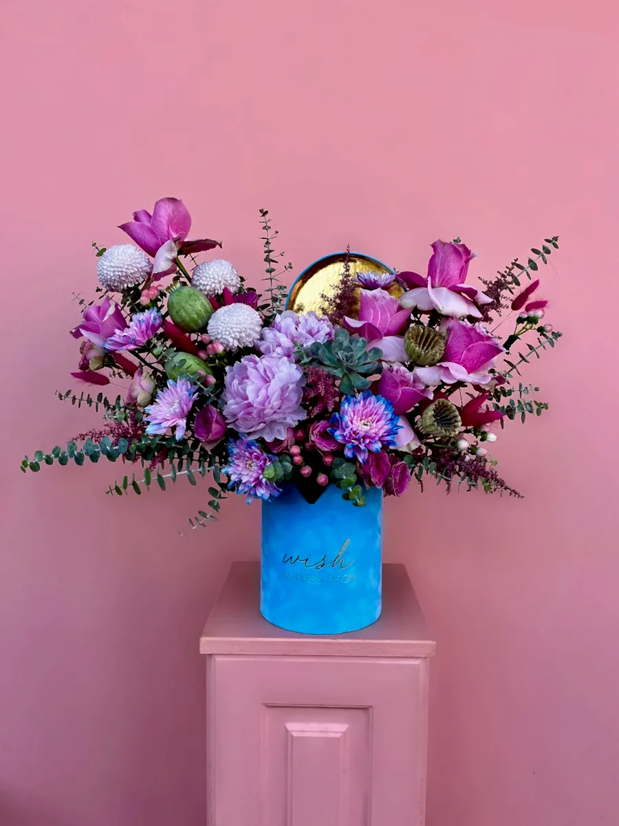 Sky Bliss Mavi Kadife Kutuda Aranjman